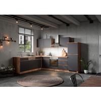 Eckküche Turin Ohne Geräte 300x240 Cm Grau/eiche Dekor - Eiche Wotan/Grau, Design, Holzwerkstoff (300/240cm) - Held
