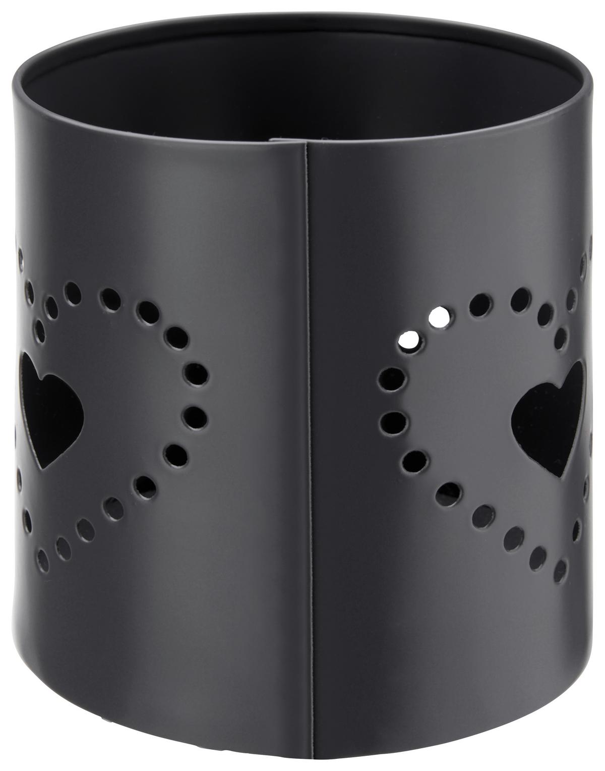 Laterne D/H: ca. 7,5/9cm, Samira - Schwarz, MODERN, Metall (7,5/9cm) - Luca Bessoni