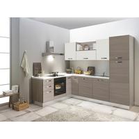 Eckküche Sofia Mit Geräten 195x270 Cm Creme/ulmefarben - Eiche grau/Magnolie, LIFESTYLE, Holzwerkstoff/Kunststoff (195/270cm) - MID.YOU