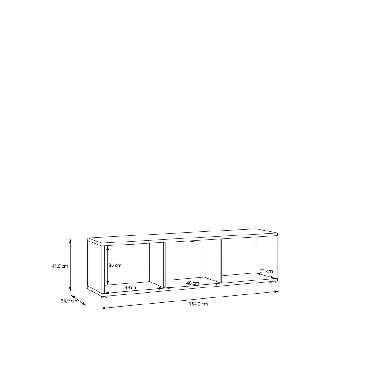 TV komoda dekor dub Eleganica - barvy dubu, Moderní, kompozitní dřevo (154,2/41,5/34,9cm)