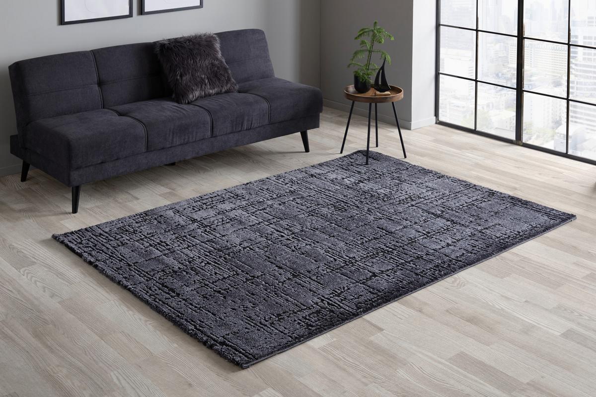 Webteppich Anthrazit Tom 120x170 cm Textil - Anthrazit, MODERN, Textil (120/170cm) - Luca Bessoni
