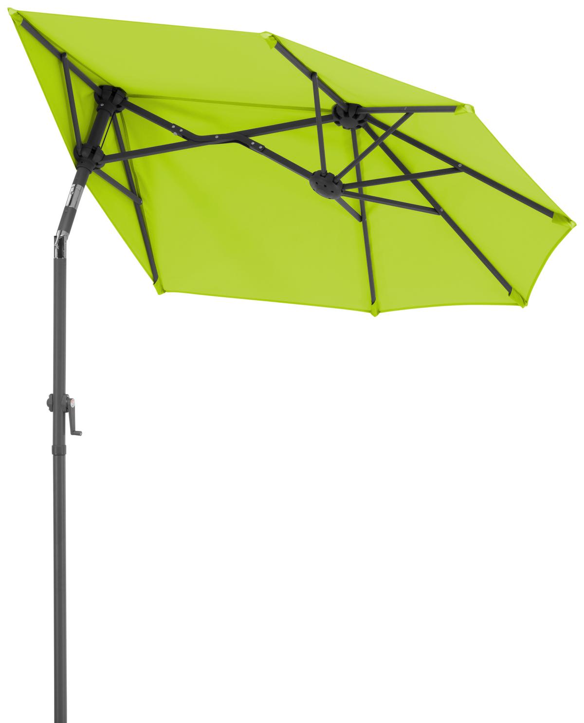 Ampelschirm Salerno Mezza BxHxT: 150x228x150 cm Apfelgrün - Anthrazit/Grün, Basics, Textil/Metall (150/228/150cm) - Schneider