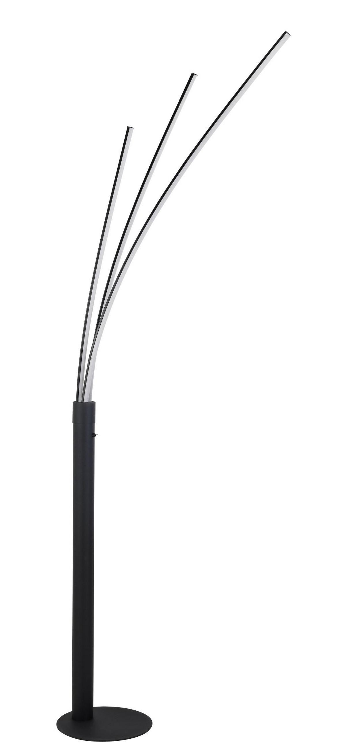 Led Állólámpa Brandon - fekete, Modern, műanyag/fém (28/210cm) - Luca Bessoni