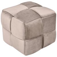 Štvorcová taburetka ELLIOT, béžová, max. do 120 kg - čierna/béžová, Modern, drevo/textil (46/41/46cm) - Mömax