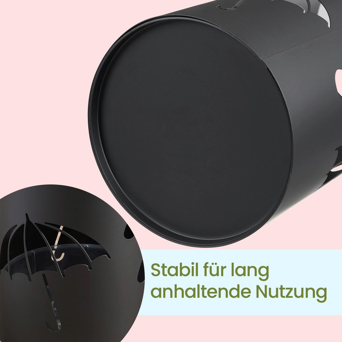 Schirmständer Schwarz B: 17 Cm - Schwarz, Basics, Metall (17/41/17cm)