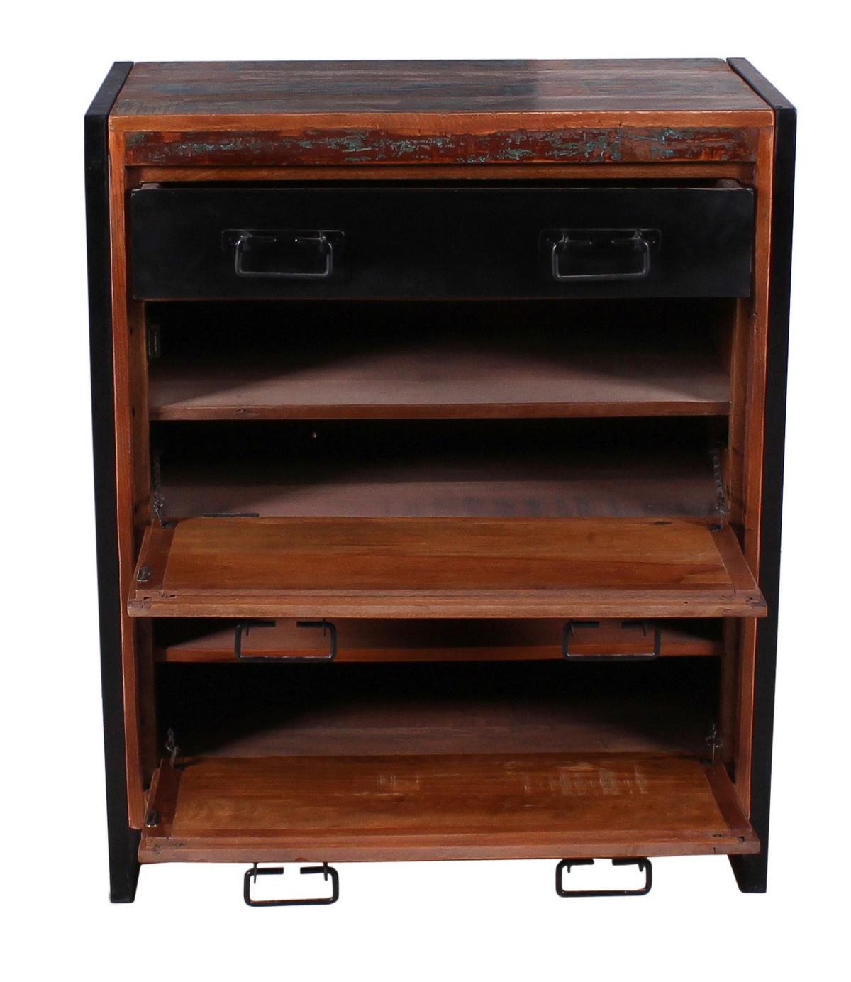 Garderobe Dielen Multicolor/Schwarz B: 228cm - Multicolor/Schwarz, Design, Holz/Metall (228/110/40cm) - MID.YOU