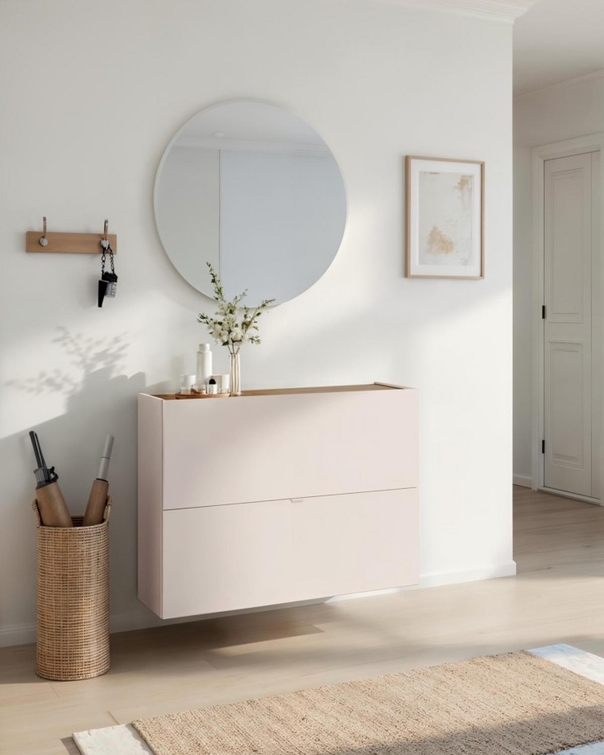 Schuhkipper Rainbow Eichefarben/kaschmir B:104 Cm - Kaschmir/Eichefarben, Design, Holzwerkstoff (104/77/29cm) - MID.YOU