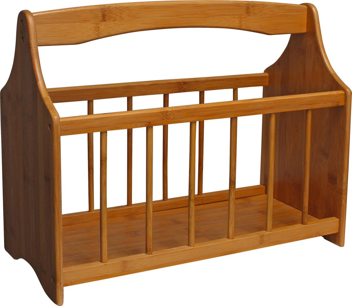 Zeitungsständer Zeta Bambus Natur B: 43 cm mit Tragegriff - Naturfarben, MODERN, Holz (43/34/20,5cm)