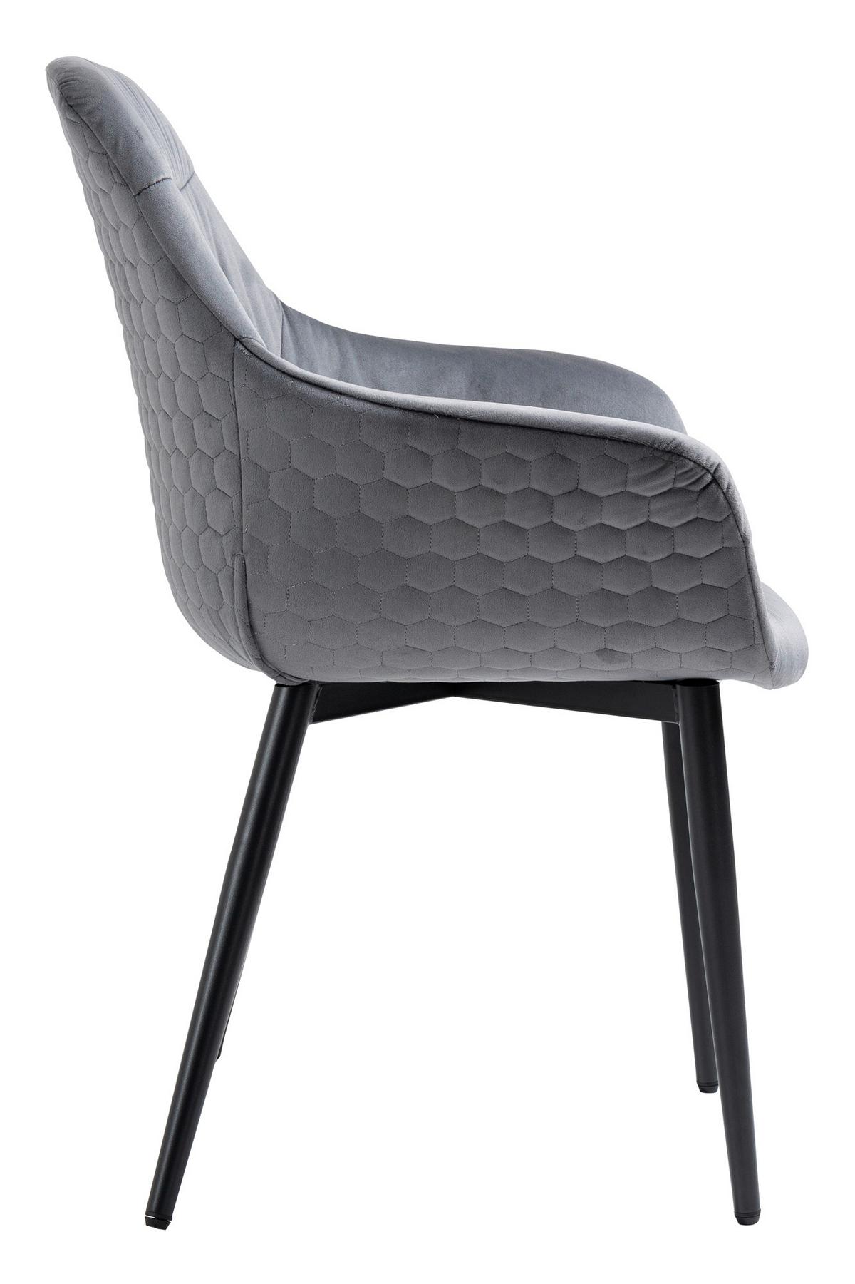 Armlehnstuhl Grau B: 63 Cm - Schwarz/Grau, MODERN, Textil/Metall (63/81,5/61cm) - Livetastic