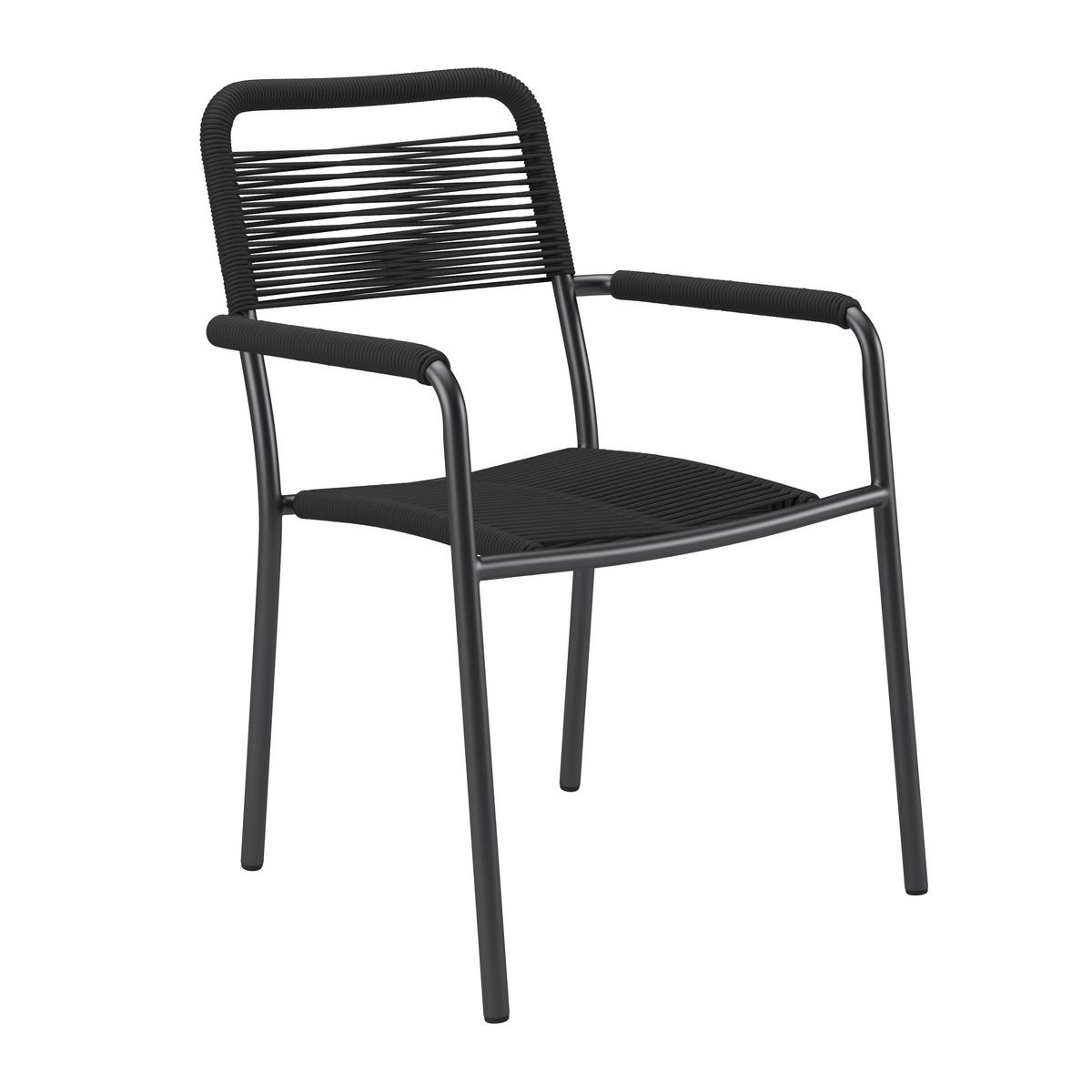 Gartensessel Nele - Dunkelgrau/Grau, MODERN, Textil/Metall (50/44/44cm) - Beldano