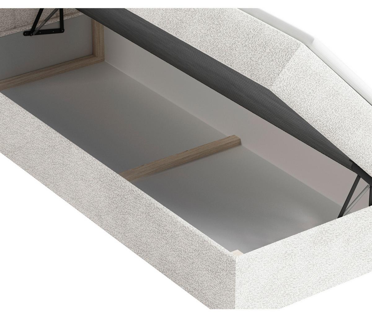 Boxbett Paris Lf: 160x200 Weiß/elfenbein - Elfenbein/Schwarz, MODERN, Holz/Kunststoff (160/200cm) - MID.YOU