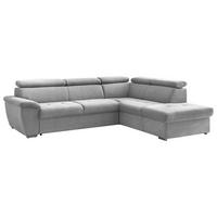 Ecksofa mit Schlaffunktion und Bettkasten Antero Grau - Chromfarben/Grau, Design, Textil (262/216cm) - Livetastic