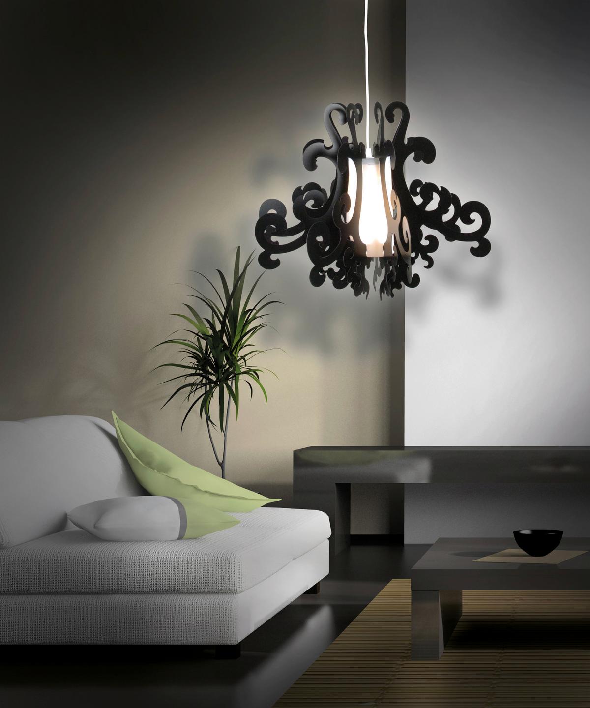 Kronleuchter Greta H: 45 Cm 8000722 Gretta - Schwarz, Trend, Kunststoff (55/45cm) - Näve