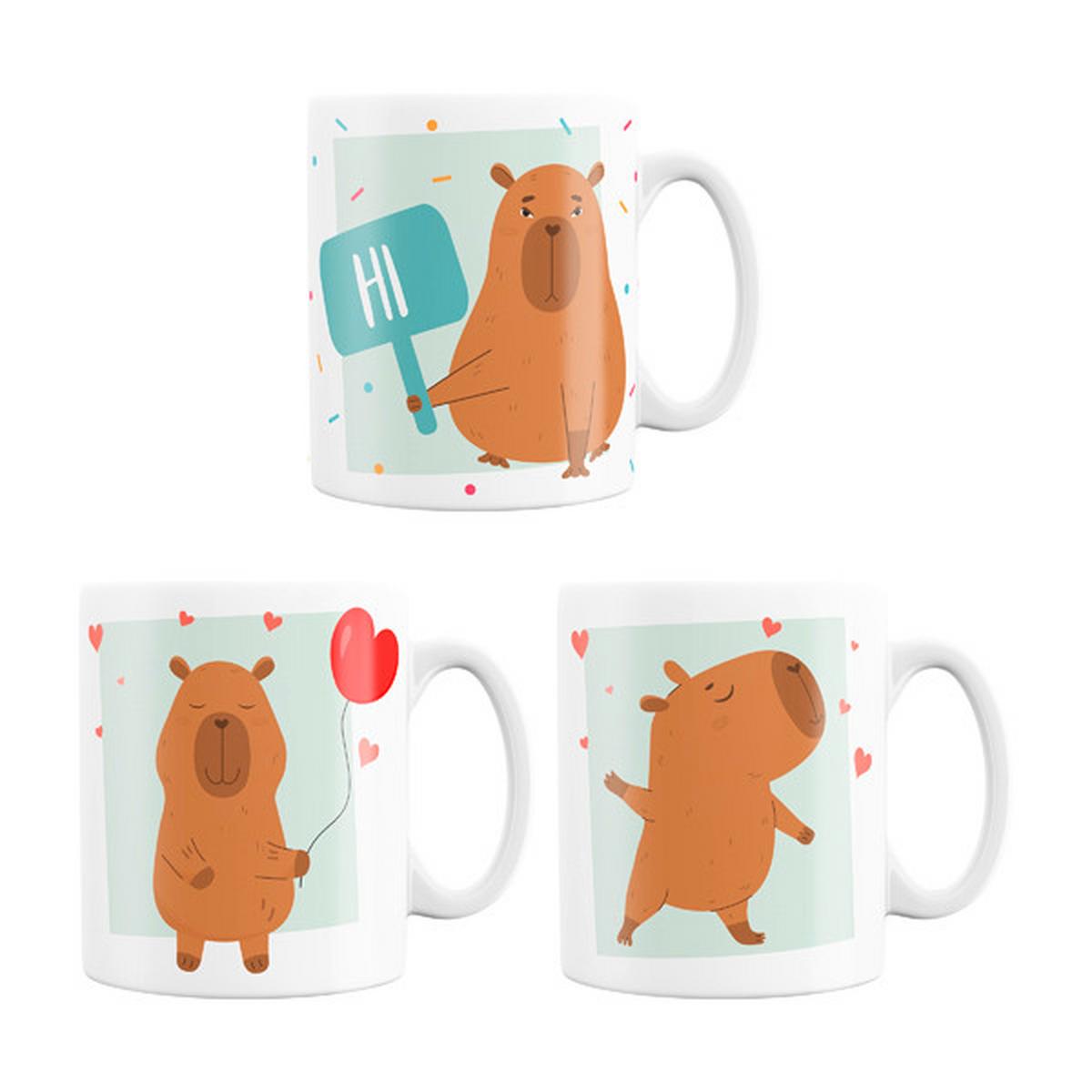 Becher Capybara - Blau/Rot, Basics, Keramik (12,5/9,5/8,0cm)
