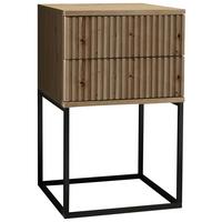 Nachtkästchen Eiche Dekor/ Schwarz H: 65 Cm Marle - Schwarz/Eiche Artisan, MODERN, Holzwerkstoff/Metall (40/65/38,5cm) - Livetastic