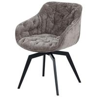 Armlehnstuhl Avegno Hellbraun/Schwarz B: 59,5 cm - Hellbraun/Schwarz, MODERN, Textil/Metall (59,5/84/63,5cm) - Livetastic