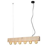 Hängeleuchte 5064/Sl - Eichefarben/Schwarz, Natur, Metall (100/9/150cm)