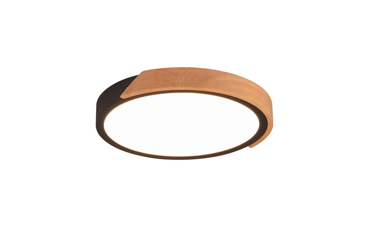 LED-Deckenleuchte R67201132 Jano - Schwarz/Braun, Basics, Holz/Kunststoff (31,5/3,5cm)
