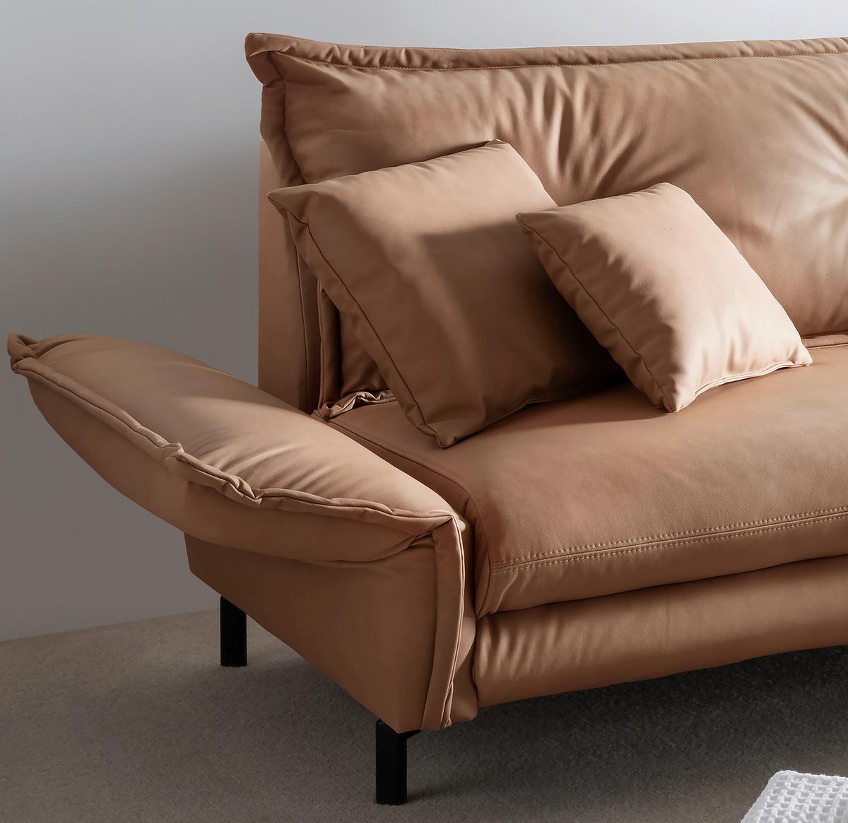 Ecksofa Lava Taupe S: 255x180cm - Taupe/Schwarz, MODERN, Textil (255/180cm) - Livetastic