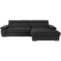 Ecksofa Perry - Silberfarben/Graphitfarben, Design, Textil (292/183cm) - Livetastic