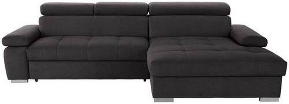 Ecksofa Perry - Silberfarben/Graphitfarben, Design, Textil (292/183cm) - Livetastic