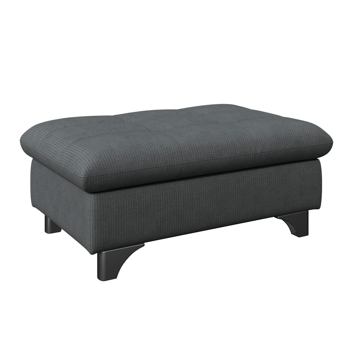Hocker Gemini Graphitfarben, B: 108cm - Chromfarben/Graphitfarben, KONVENTIONELL, Textil (108/46/108cm)