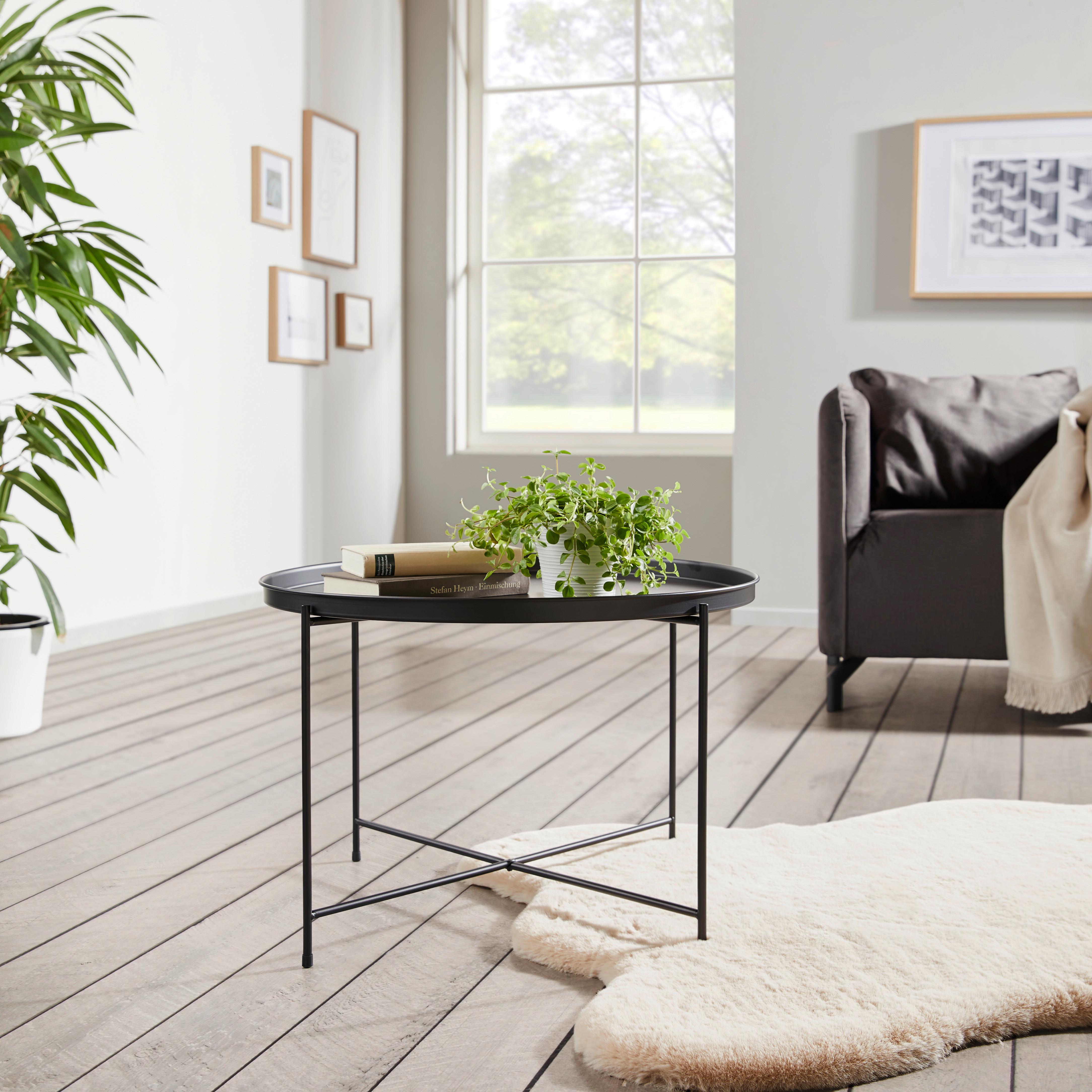 Couchtisch Rund Metall Dallas Schwarz - Schwarz, Design, Metall (62/40/62cm) - P & B