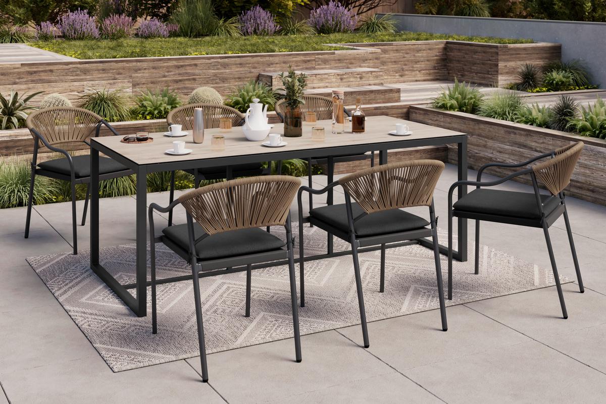 Gartensessel Lily Metall/kunststoff/textil - Dunkelgrau, MODERN, Kunststoff/Textil (55/61/85cm) - Luca Bessoni
