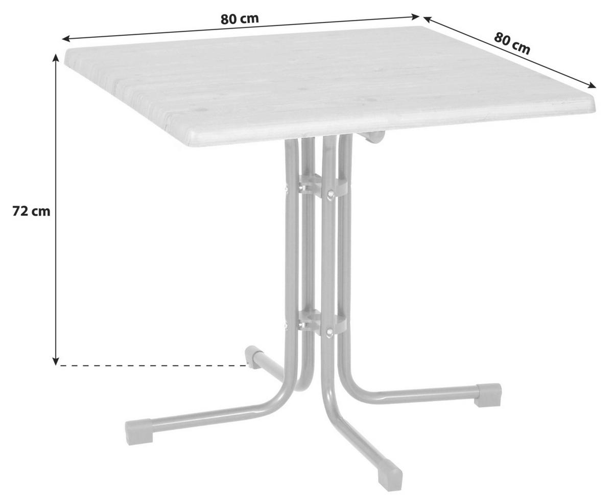 Gartentisch Klappbar Acamp Metall/holzwerkstoff L: 80 Cm - Anthrazit/Beige, Basics, Holzwerkstoff/Metall (80/80/72cm) - Gardenson