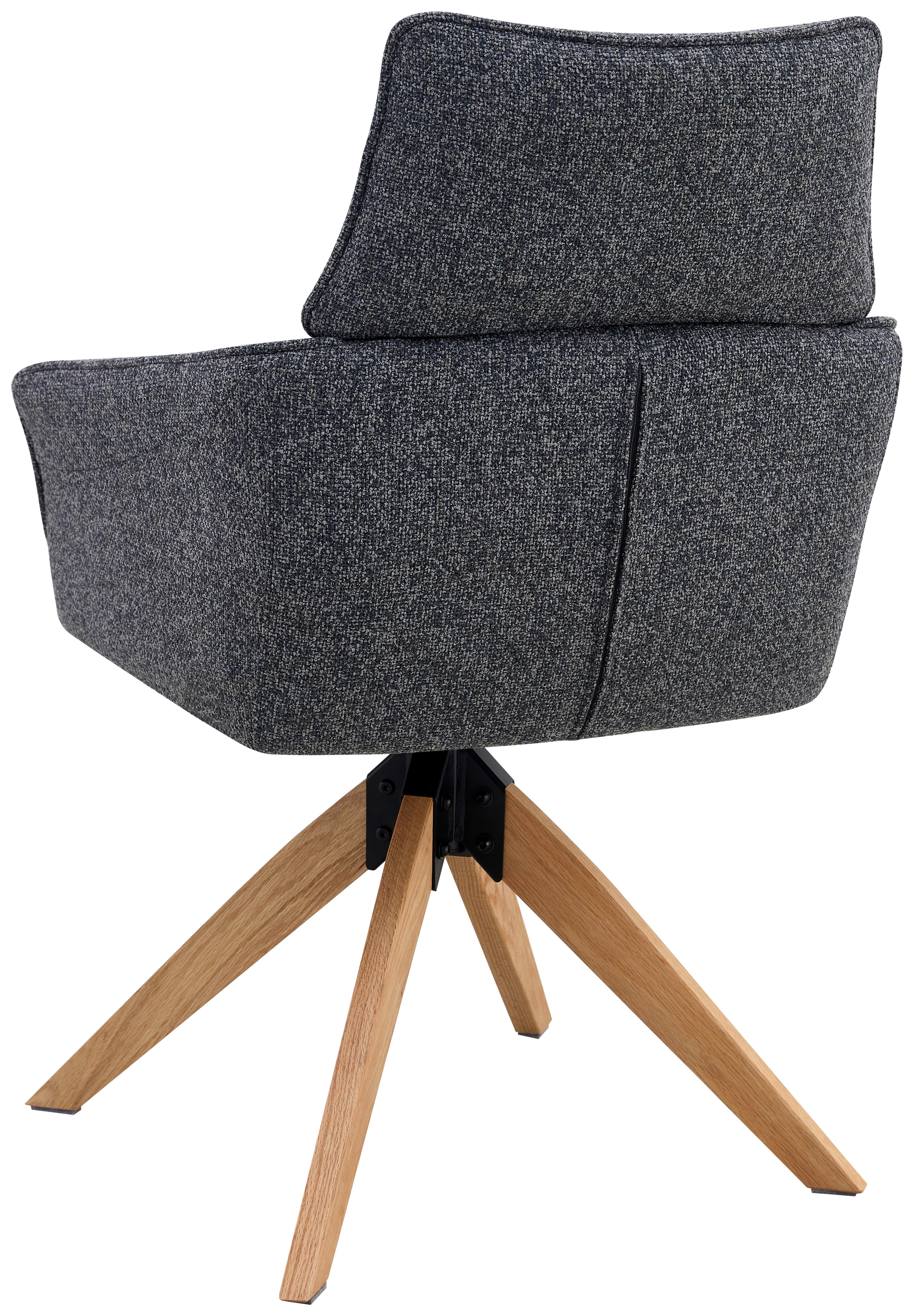 Armlehnstuhl Maris Webstoff Anthrazit, B: 60 Cm - Anthrazit/Naturfarben, KONVENTIONELL, Holz/Textil (60/94/67cm) - Livetastic