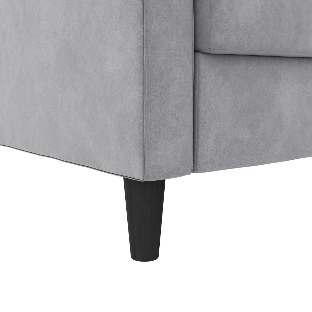 Ecksofa Palermo Grau, mit Stauraum - Schwarz/Grau, Basics, Textil (213/154cm) - Livetastic