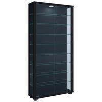 Vitrine Lumo Maxi Schwarz - Transparent/Schwarz, Design, Glas/Holzwerkstoff (59/113/18cm) - MID.YOU
