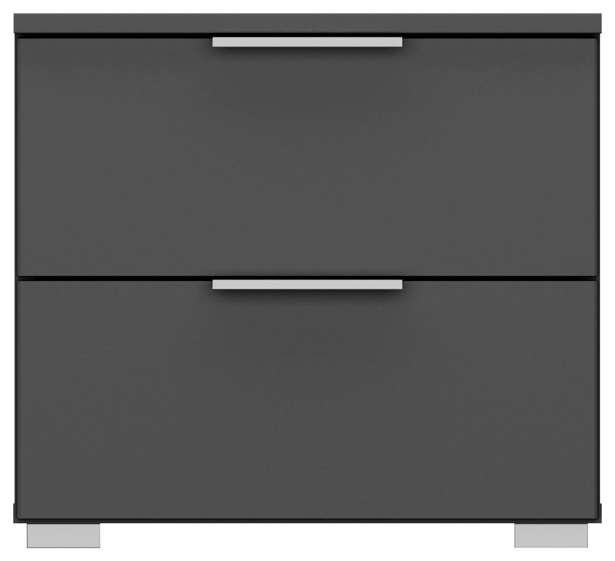 Nachtkästchen Alabama, Grau B: 40 Cm - Alufarben/Grau, MODERN, Holzwerkstoff (40/42/42cm) - Rauch Möbel