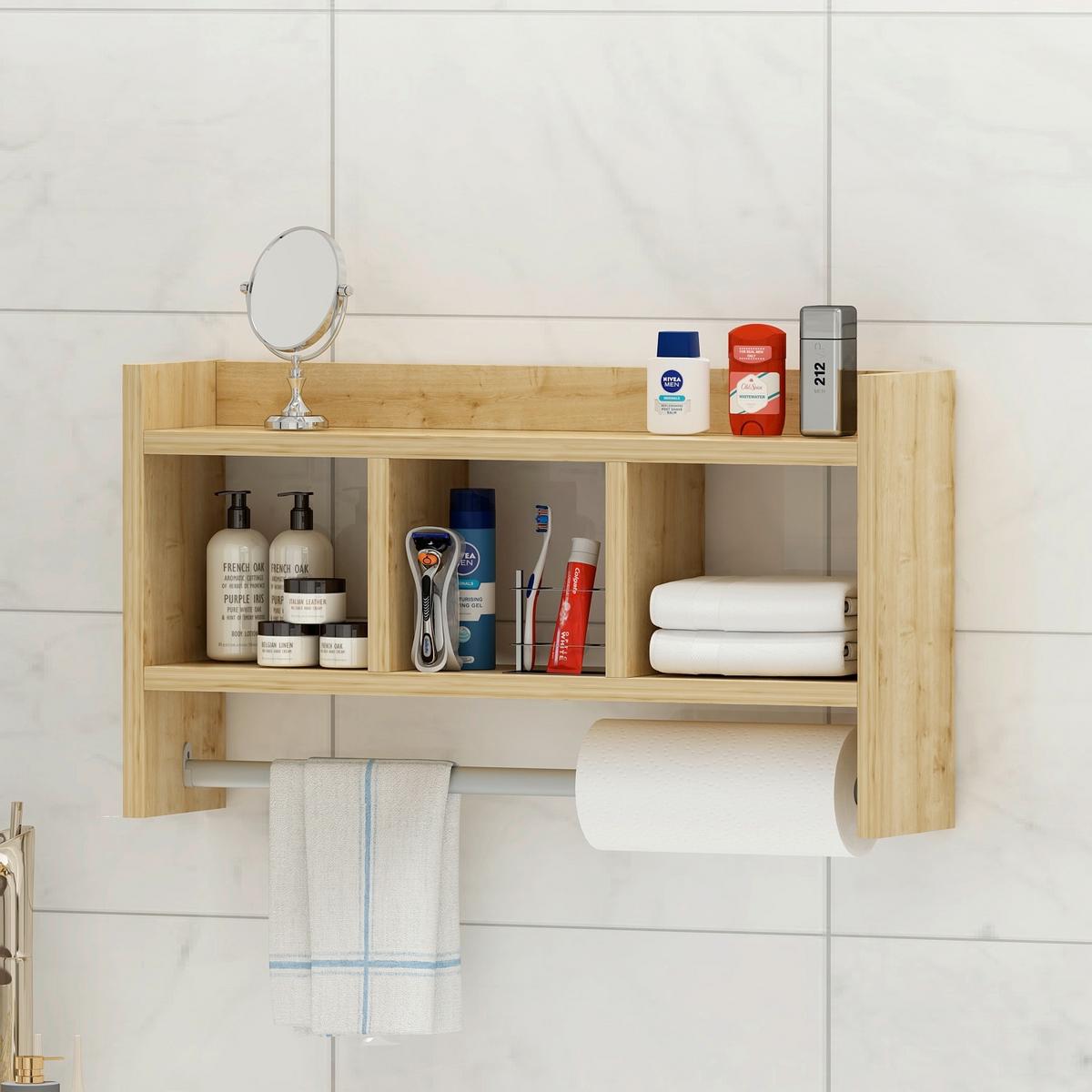 Küchenregal Asya, Eichefarben B: 64 Cm - Eichefarben, Design, Holzwerkstoff (64/35/15cm) - Livetastic