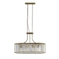 Kristall-hängeleuchte 8095-5ab - Messingfarben, Design, Glas/Metall (50/30/78cm)