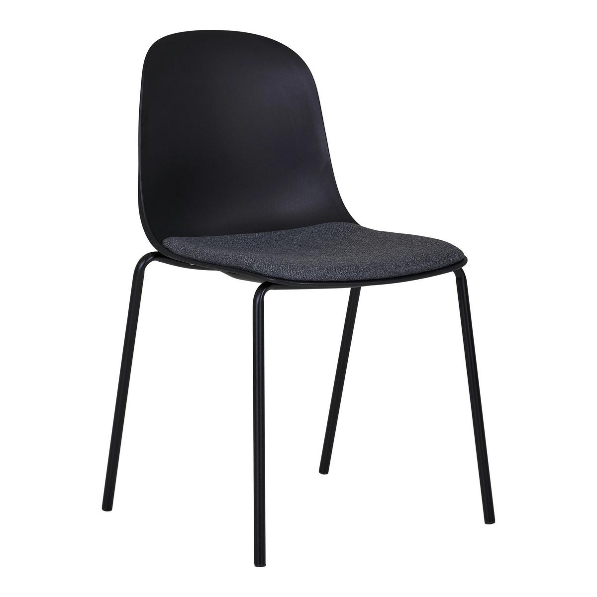 Stuhl-Set Madalena Schwarz B: 48 cm - Schwarz, MODERN, Kunststoff/Metall (48/86/56cm) - MID.YOU
