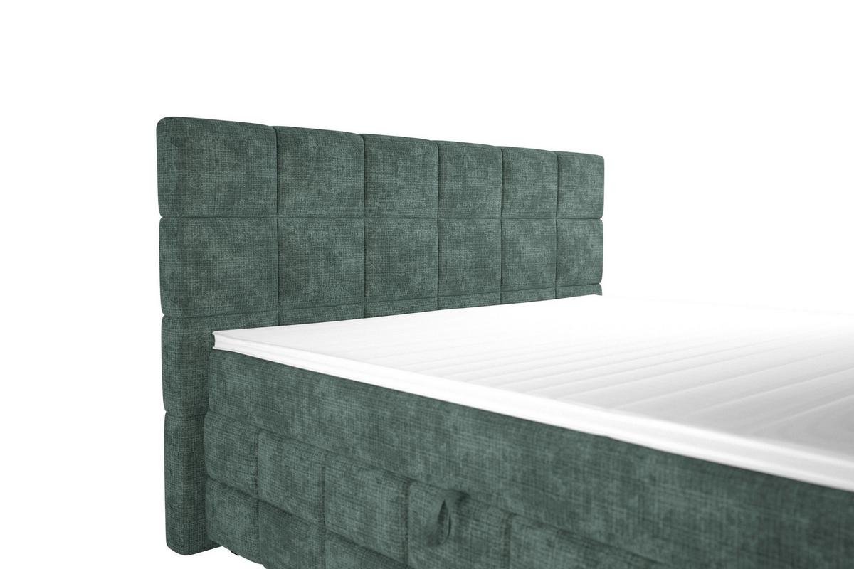Polsterbett Vega Grün, Lf: 180 X 200 Cm - Schwarz/Grün, Trend, Holz/Textil (180/200cm)
