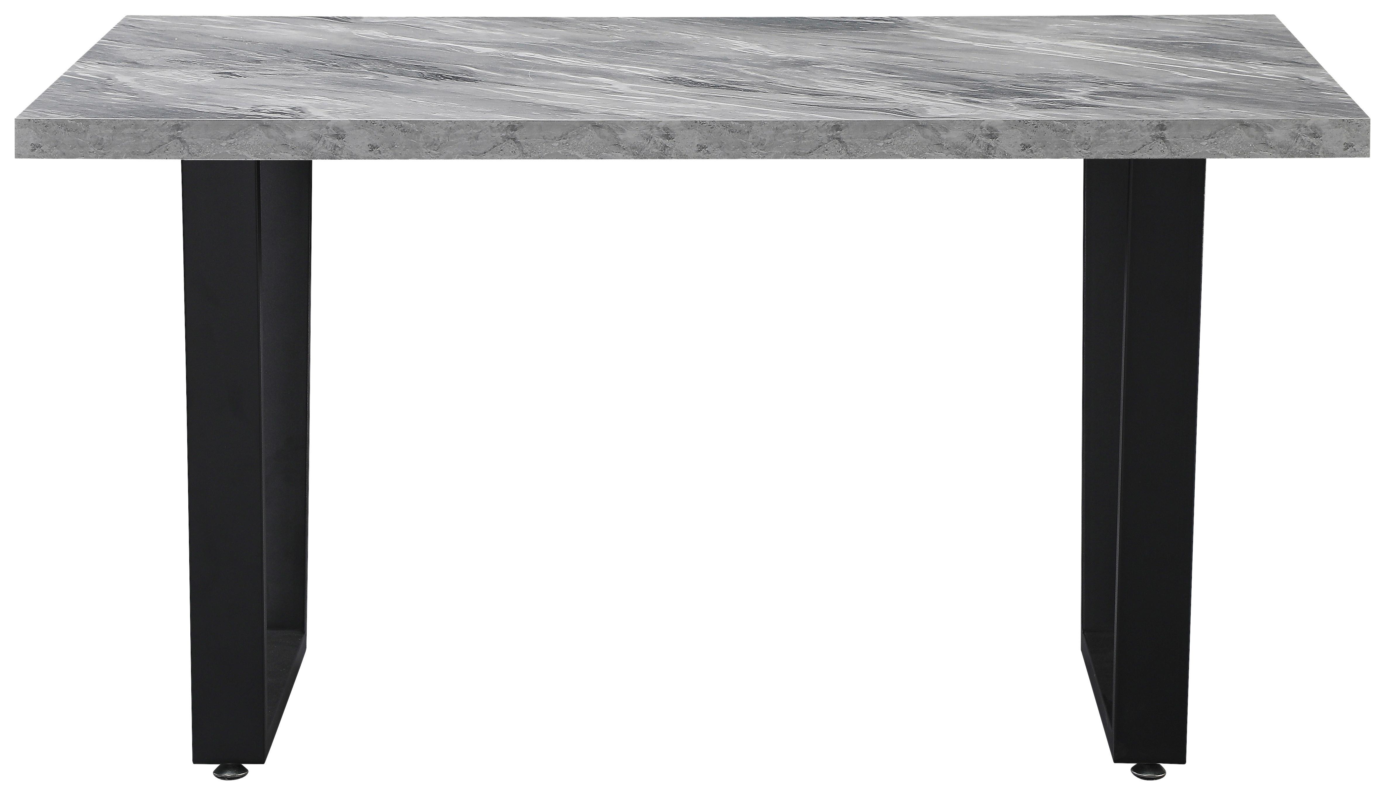 Esstisch Melbourne 140 - Schwarz/Grau, MODERN, Holzwerkstoff/Metall (140/75/90cm)