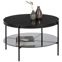 Kulatý konfereční stolek ze skla Aiko - černá, Moderní, kov/sklo (75/75/45cm) - Mömax