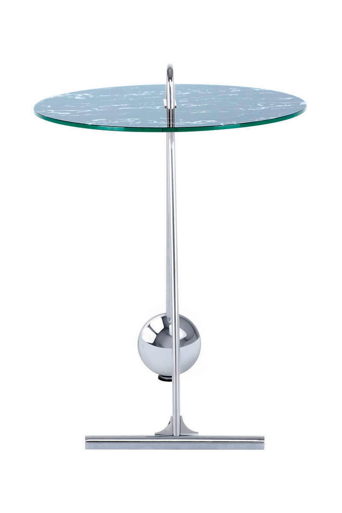 Beistelltisch Pendulum Schwarz/silberfarben - Silberfarben/Schwarz, Basics, Glas/Metall (46/46/60cm) - Kayoom