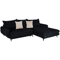 Ecksofa Wave - Schwarz, MODERN, Holz/Textil (266/189cm)