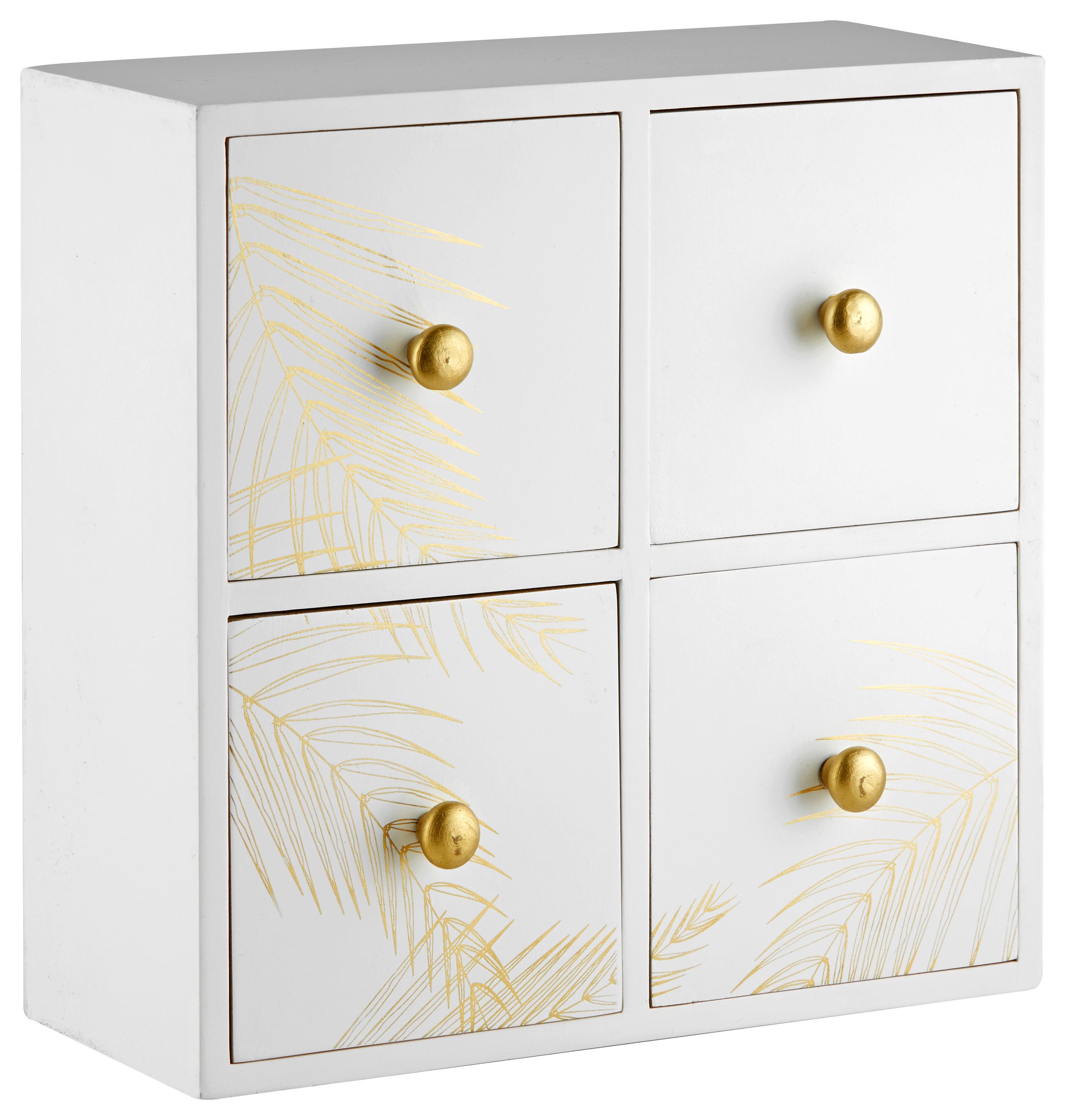 Dekorační Komoda Oro - bílá, dřevo (25/10/25cm) - Modern Living