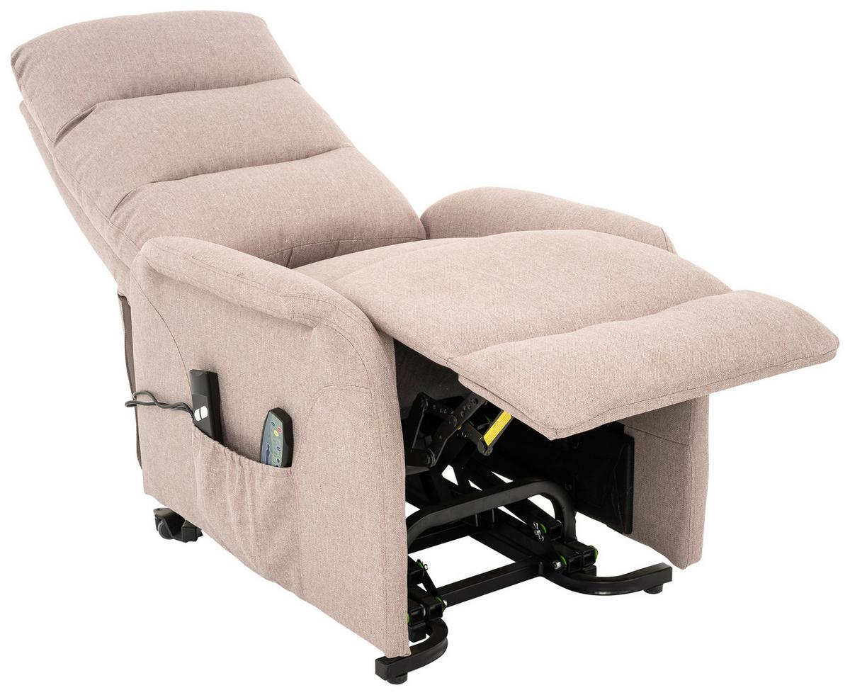 Relaxsessel Luxo Sandfarben B: 68 Cm - Sandfarben/Schwarz, Design, Textil/Metall (68/100/94cm) - Livetastic