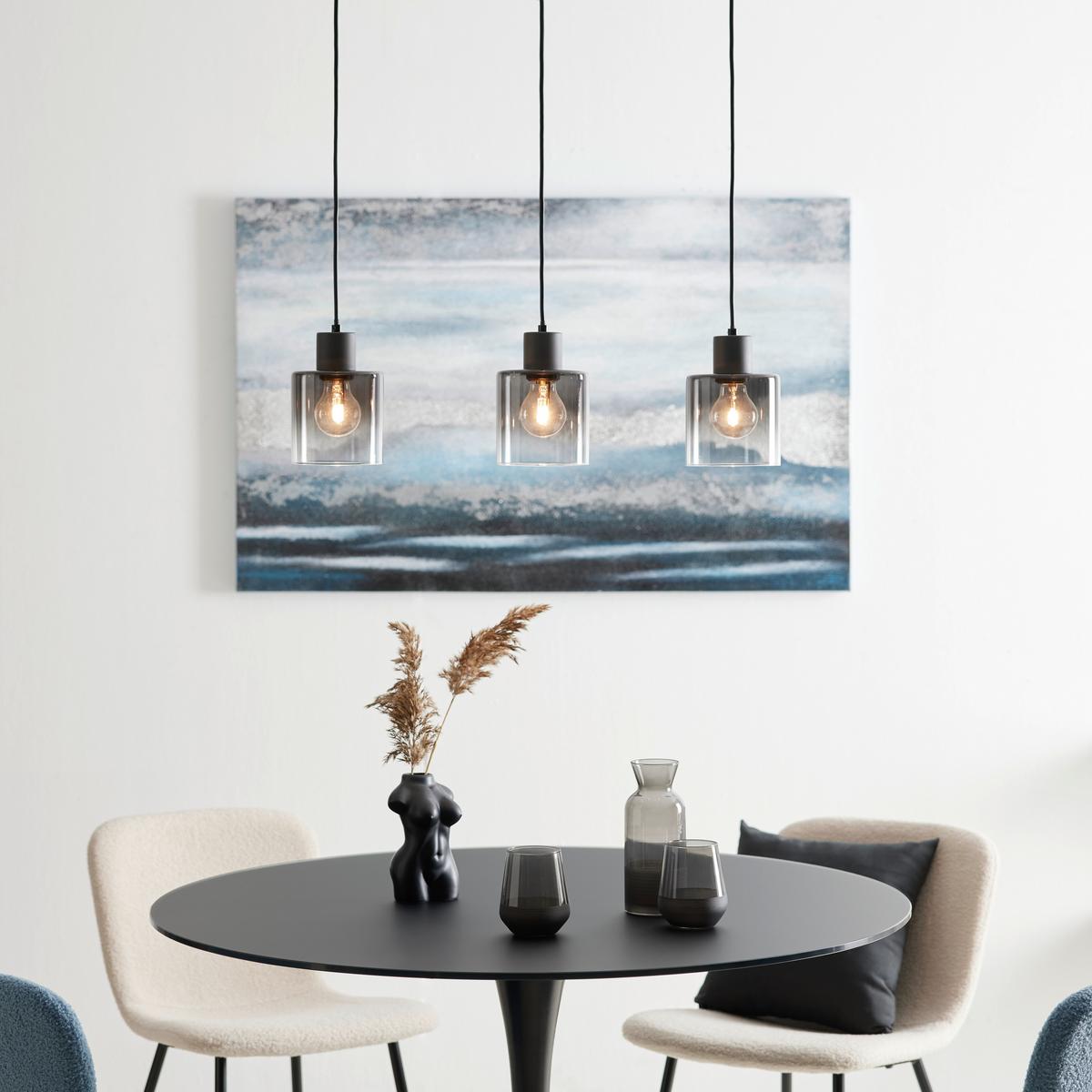 Závesné svietidlo ESTELLE, bez 3xE27 max. 25W - čierna, kov/plast (64/12/120cm) - Mömax