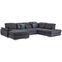 Sedačka MARTEN U, pravá, sivá, bez vankúšov - sivá/chrómová, Modern, kov/textil (195/371/260cm) - Luca Bessoni