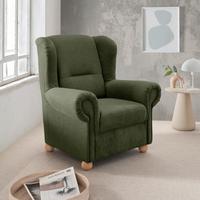 Ohrensessel Torello Grün B: 92cm - Wildeiche/Grün, KONVENTIONELL, Textil (92/102/89cm) - Livetastic