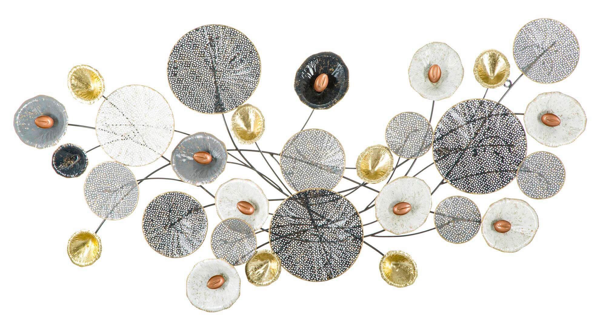 Wanddeko Grid Gold, Grau, Schwarz B: 135 cm - Goldfarben/Schwarz, Basics, Metall (135/69/7.5cm)