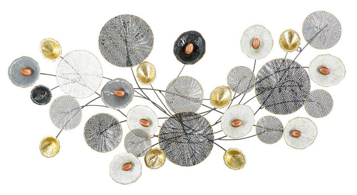 Wanddeko Grid Gold, Grau, Schwarz B: 135 cm - Goldfarben/Schwarz, Basics, Metall (135/69/7.5cm)