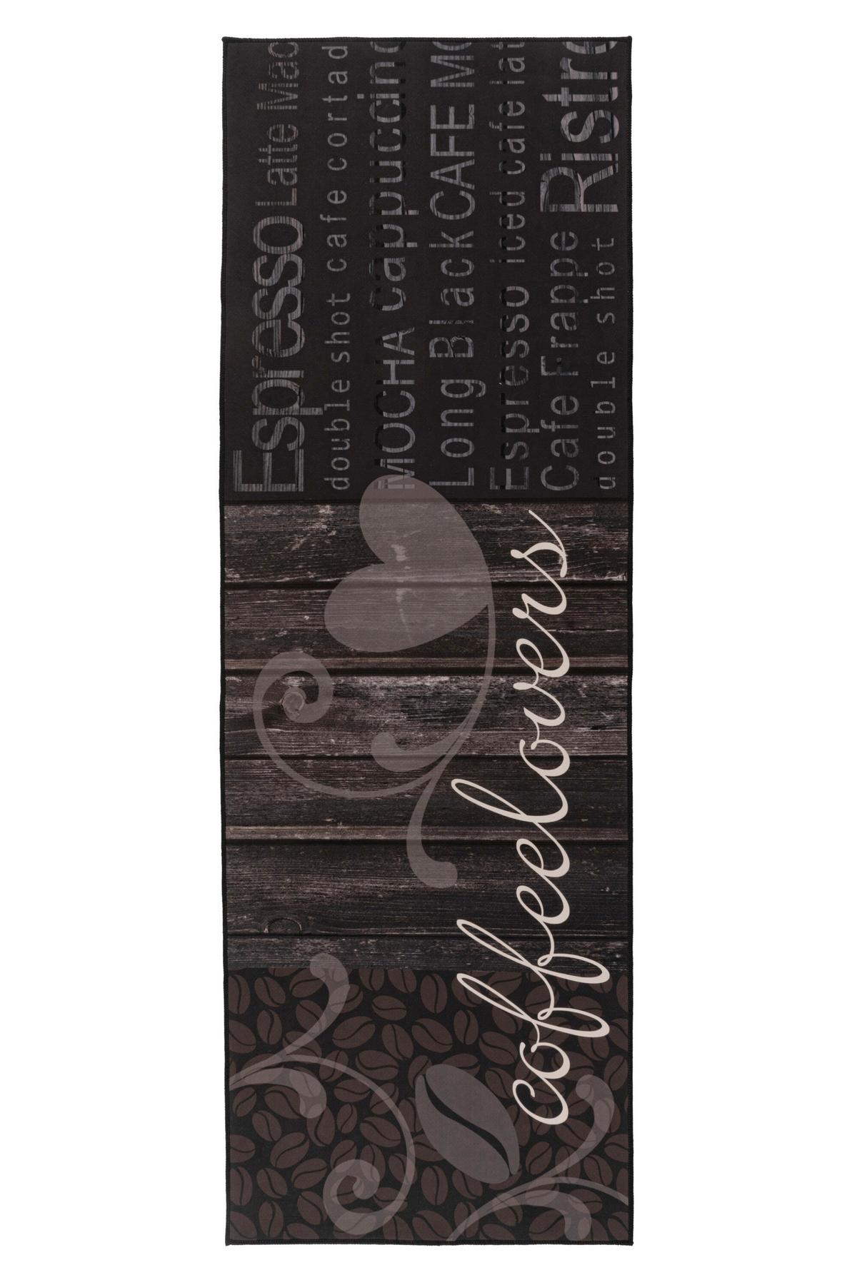 Flachwebteppich Schwarz, BxL: ca. 60x180 cm - Schwarz, Basics, Textil (60/180cm) - Kayoom