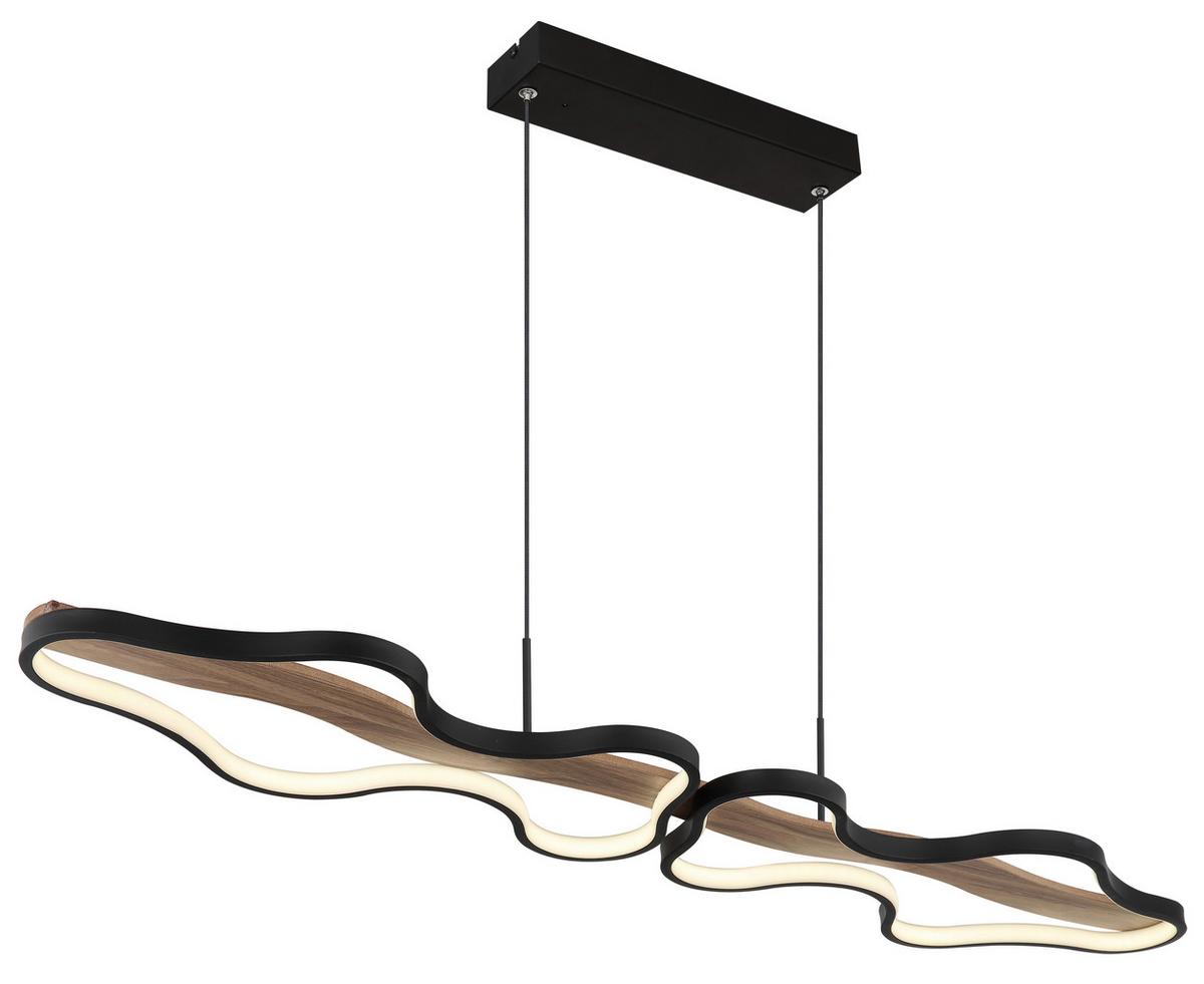 LED-Hängeleuchte 67181h1 - Dunkelbraun/Opal, Design, Holz/Kunststoff (112/25,5/150cm) - Globo